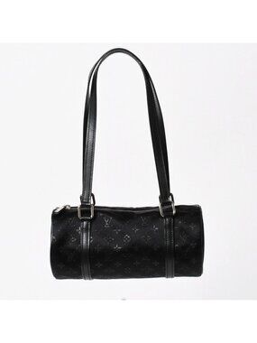 Louis Vuitton Little Papillon Handbag Monogram Black Silver